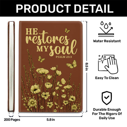He Restores My Soul - Leather Cover Notebook GMJSNB200100
