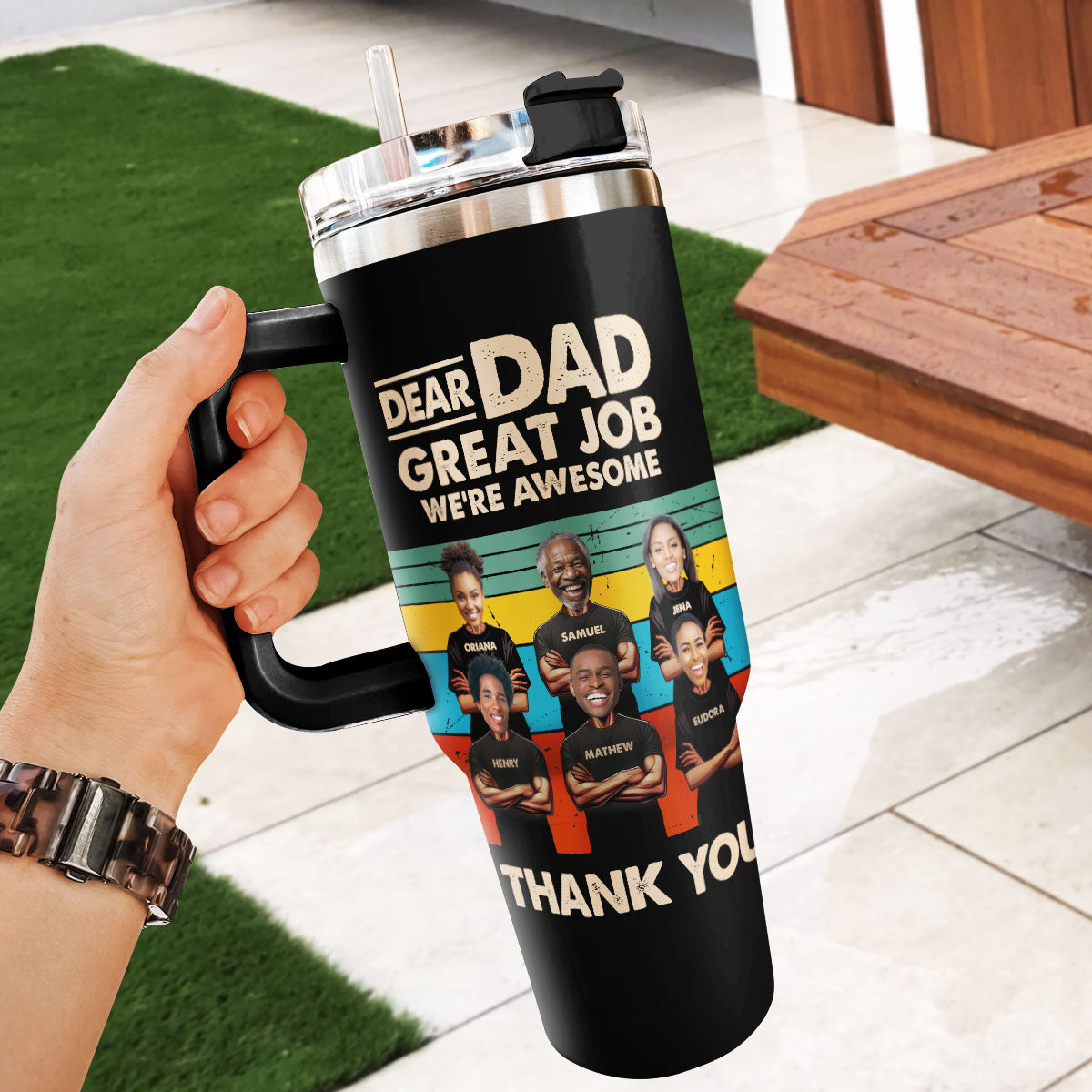 Dear Dad - Personalized Stainless Steel Tumbler 20oz