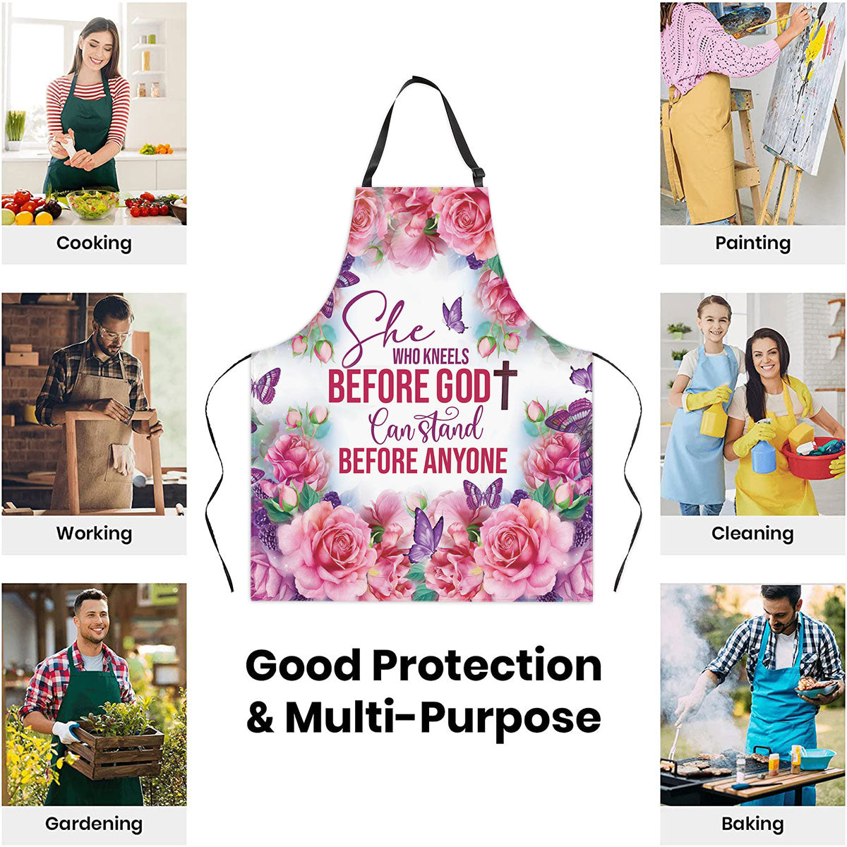 She Who Kneels Before God - Inspirational Apron