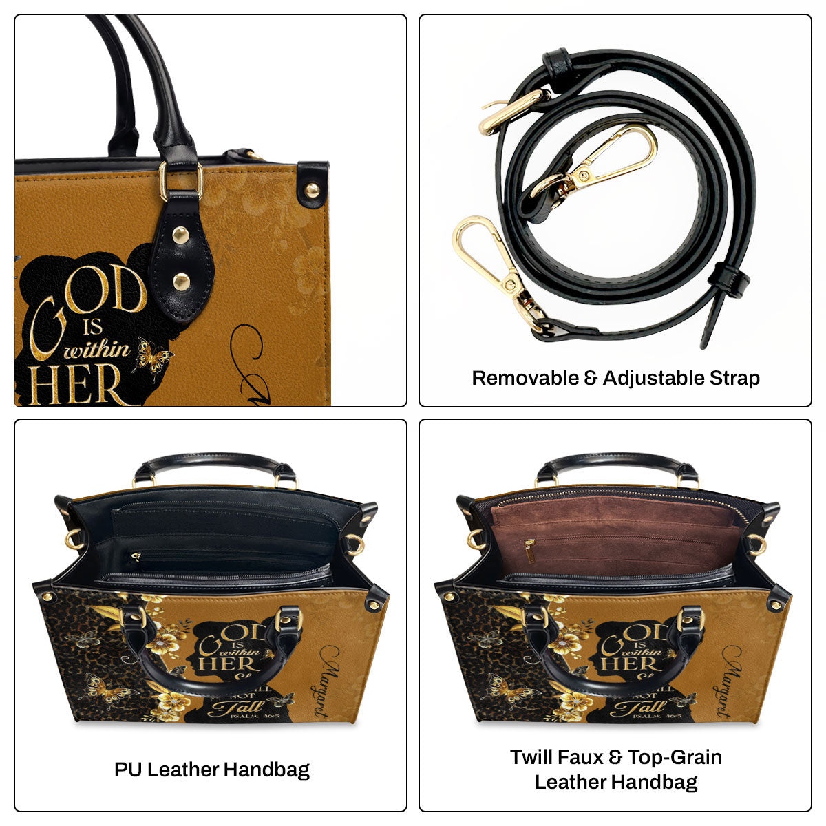 God Is Within Her - Personalized Leather Handbag GMJSLB200018