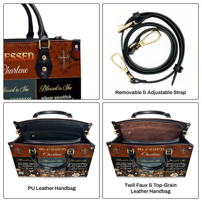 Blessed Is She - Personalized Leather Handbag - Gift for Women GMJSLB200017