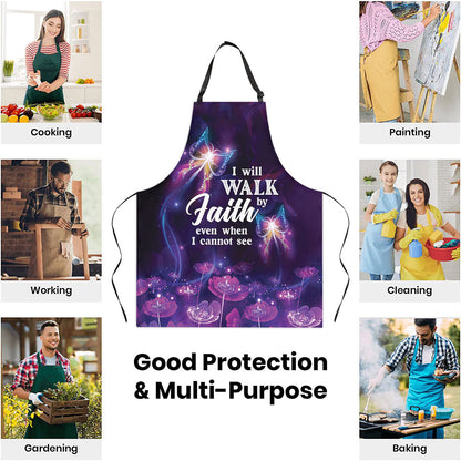 Faith Walk - Noncustomized Apron with Floral Butterfly