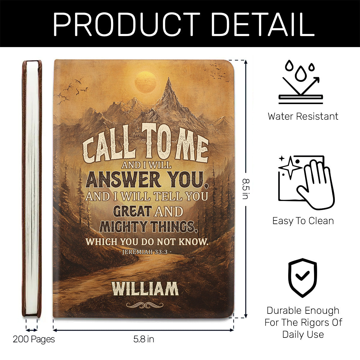 Call To Me - Personalized Leather Cover Notebook GMJSNB200097