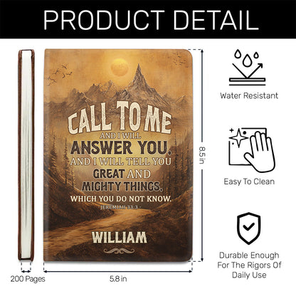 Call To Me - Personalized Leather Cover Notebook GMJSNB200097