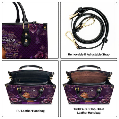 Faith-Based Quote - Personalized Leather Handbag GMJSLB200029