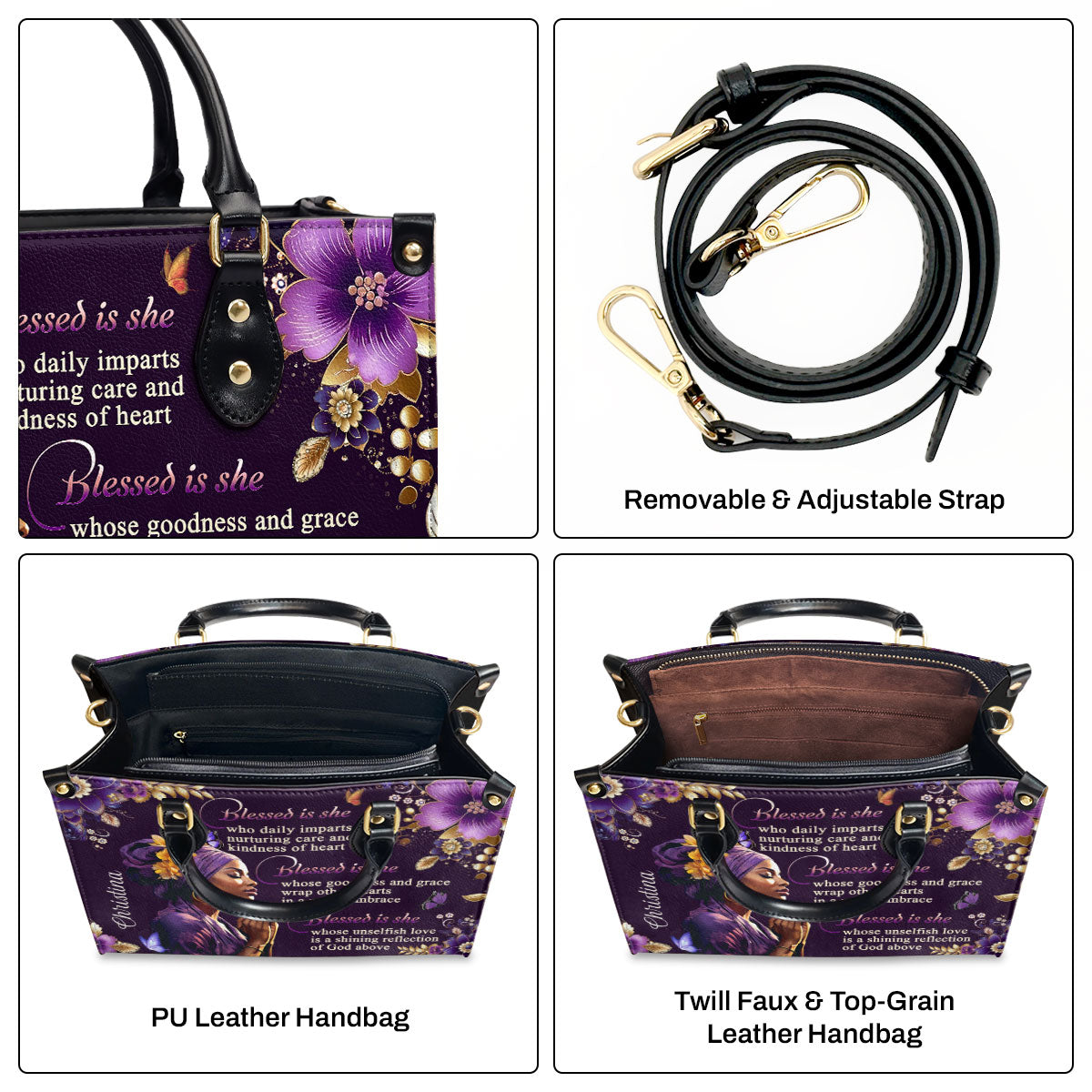 Faith-Inspired - Personalized Leather Handbag GMJSLB200019
