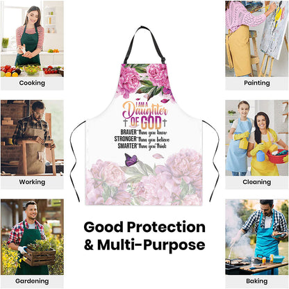 I Am A Daughter Of God - Apron With Tie Back Floral