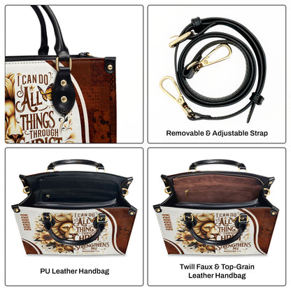 Faith Quote - Personalized Leather Handbag GMJSLB200027