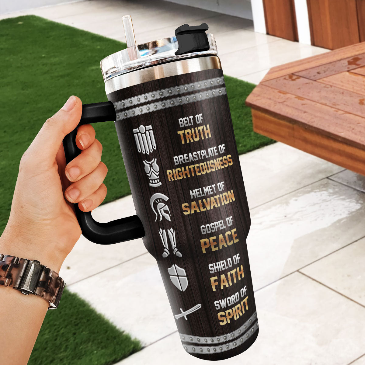 Put On The Full Armor Of God - Personalized Stainless Steel Tumbler