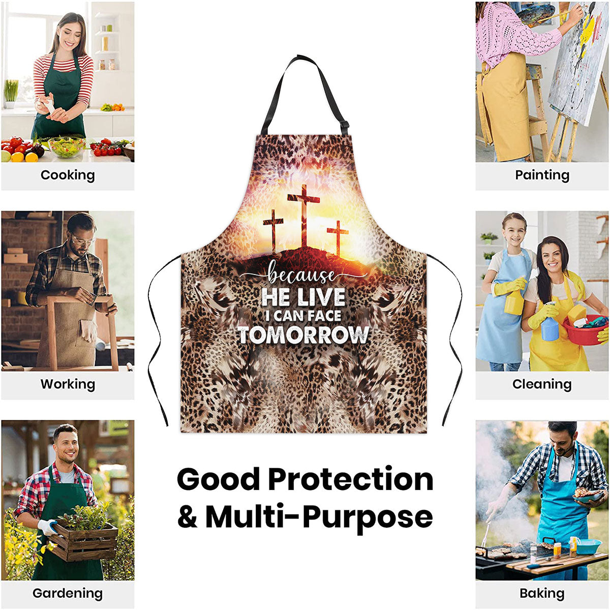 Because He Lives - Christian Apron for Women
