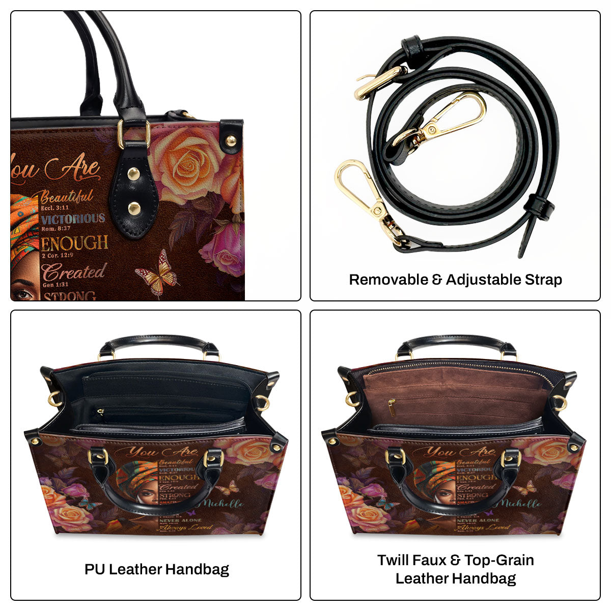 You Are Never Alone - Personalized Leather Handbag GMJSLB200030