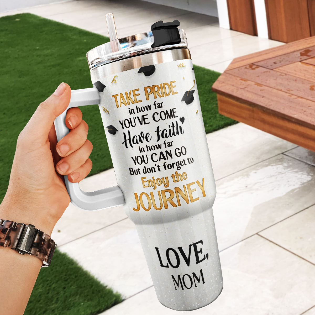 To My Son Graduation - Personalized Stainless Steel Tumbler