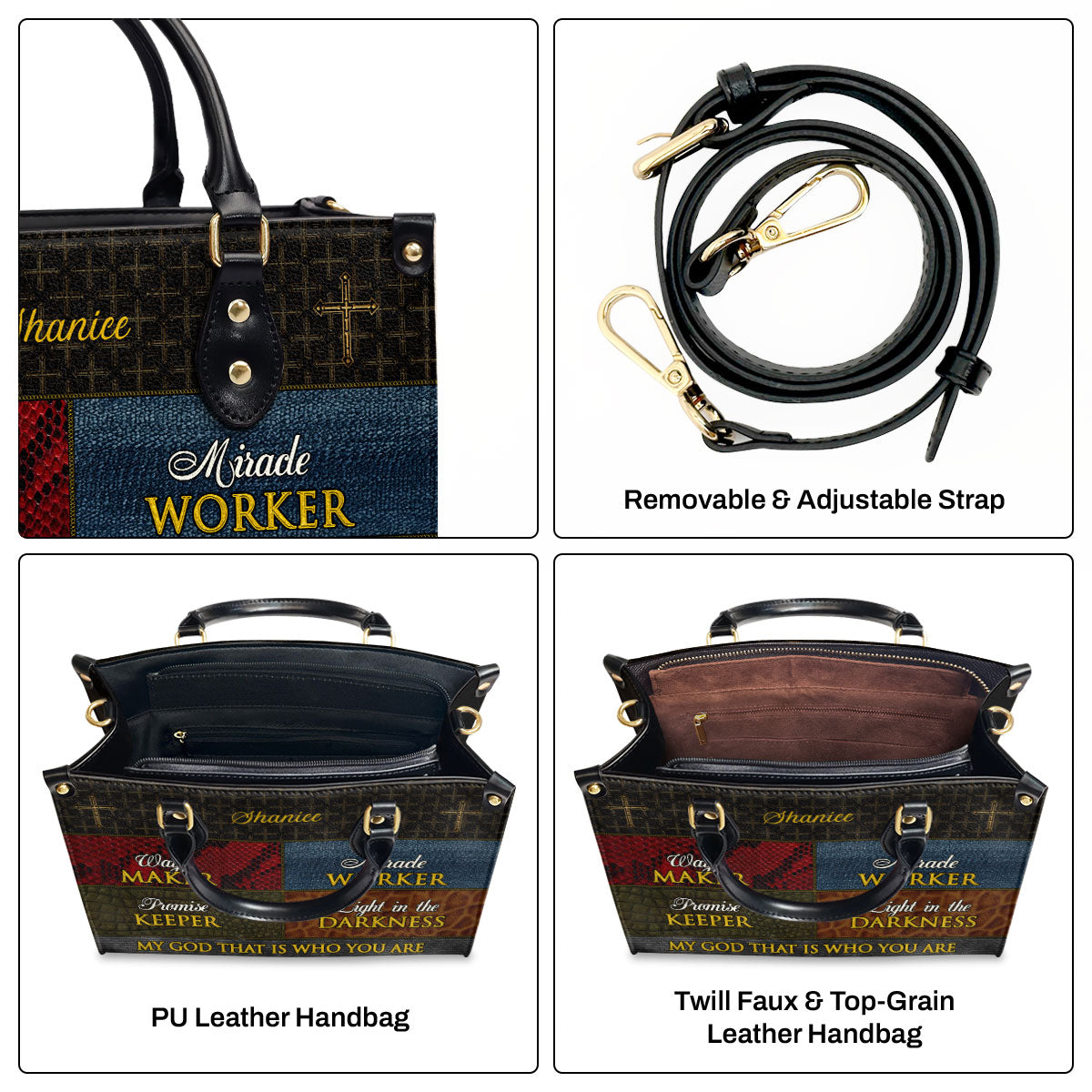 Way Maker - Personalized Leather Handbag with Custom Name GMJSLB200005