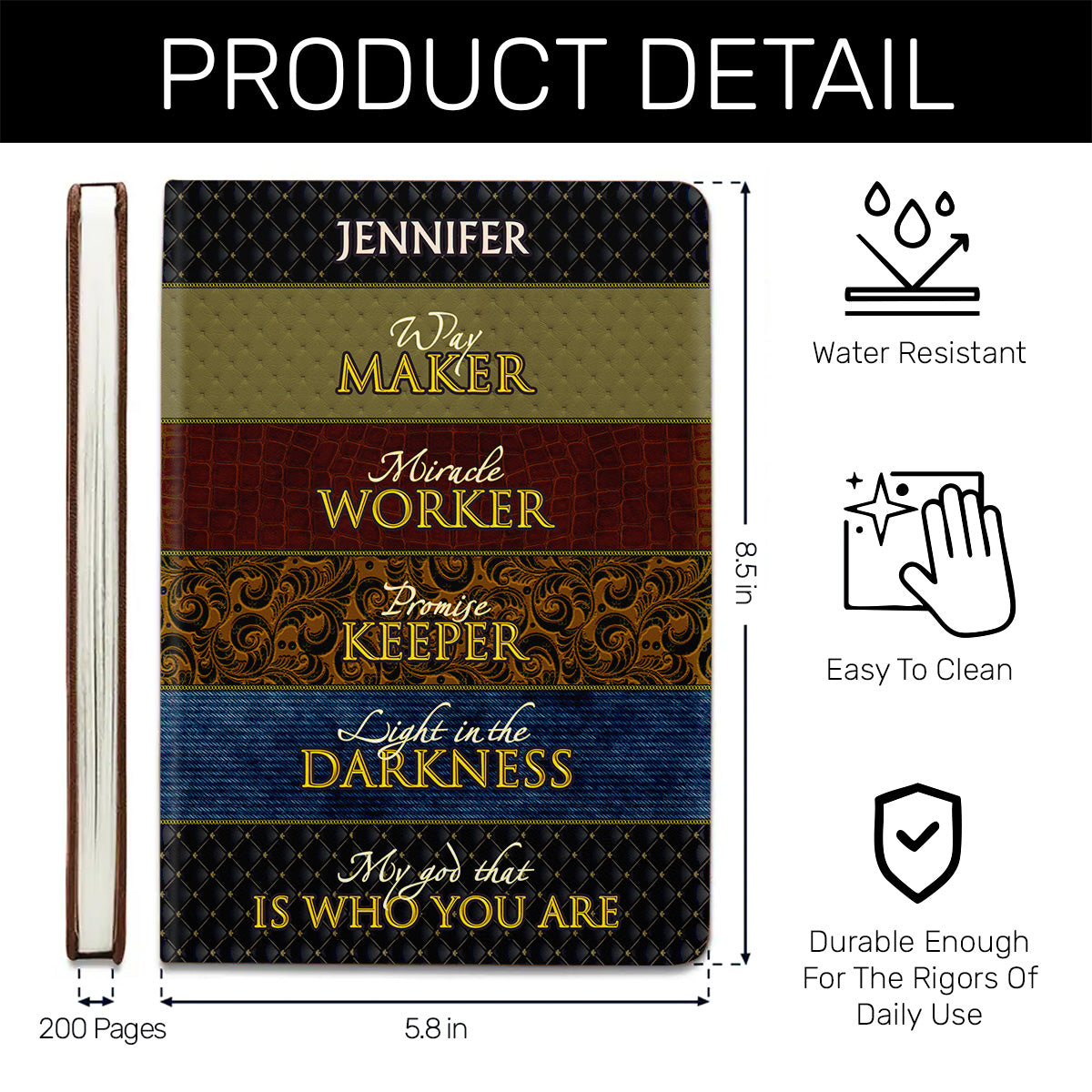 Way Maker - Personalized Leather Cover Notebook GMJSNB200099