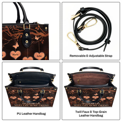 Grandkids Make Life More Grand - Personalized Leather Handbag GMJSLB200009