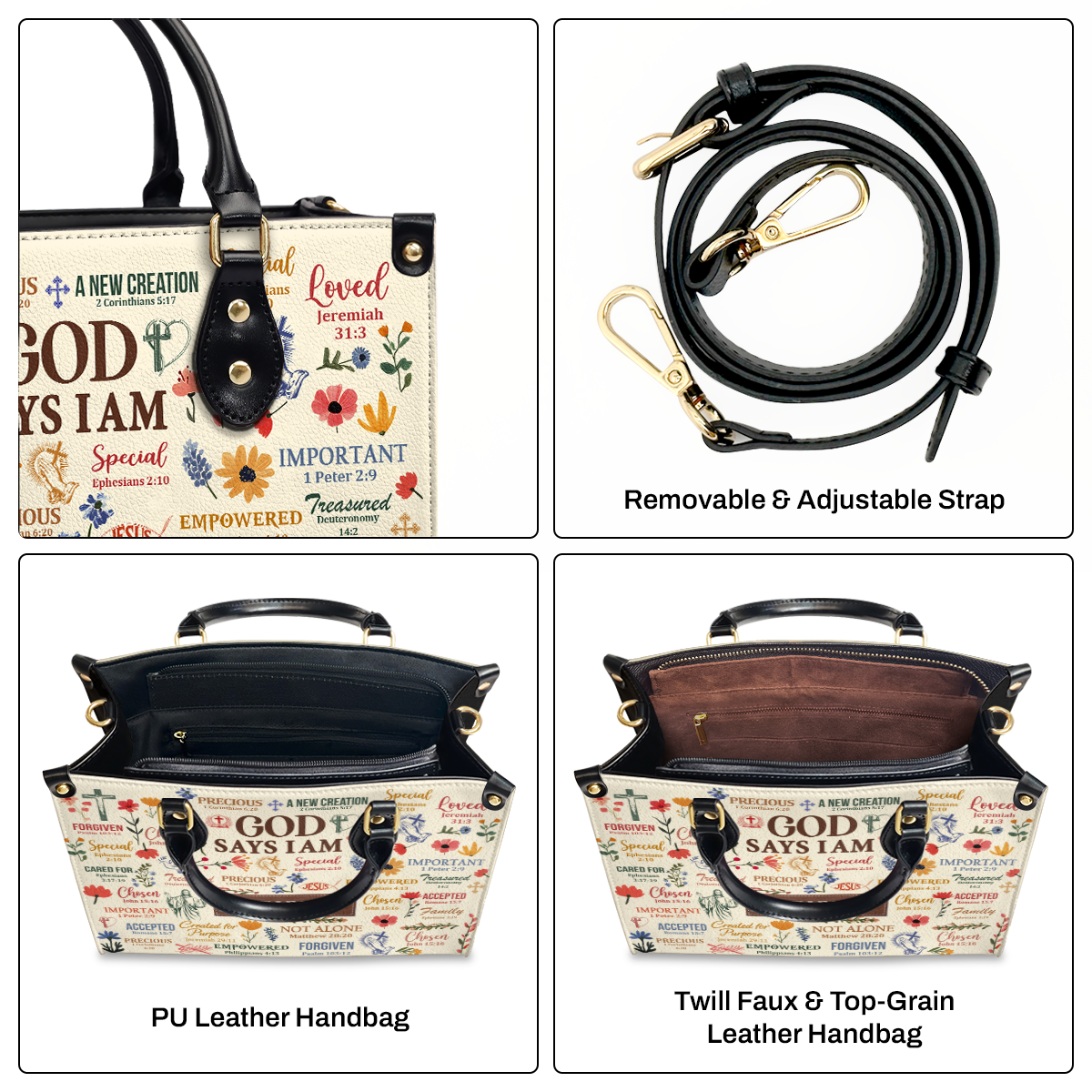 What God Says About You - Personalized Leather Handbag GMJSLB200088