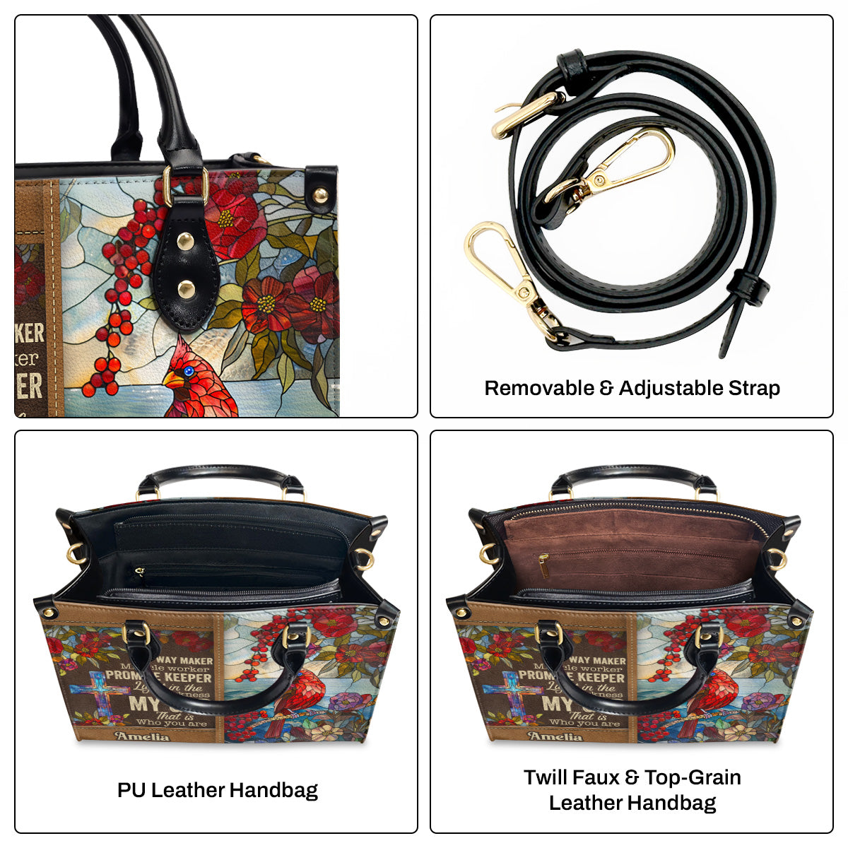 Way Maker Heart - Leather Handbag - Personalized Christian Gift GMJSLB200105