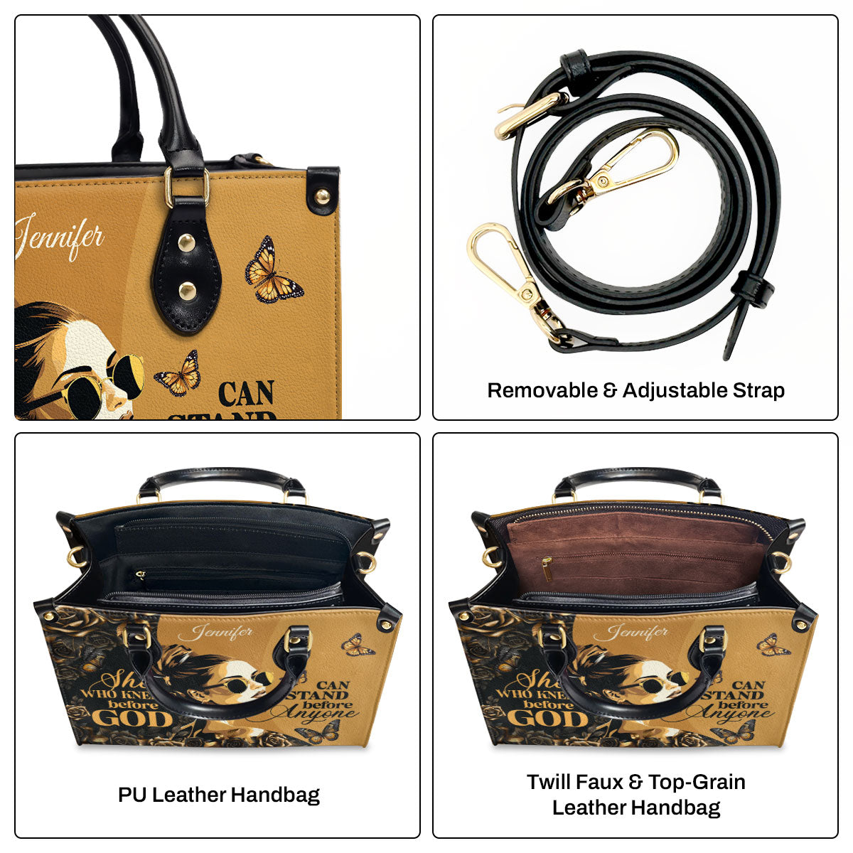 She Who Kneels - Personalized Leather Handbag GMJSLB200012