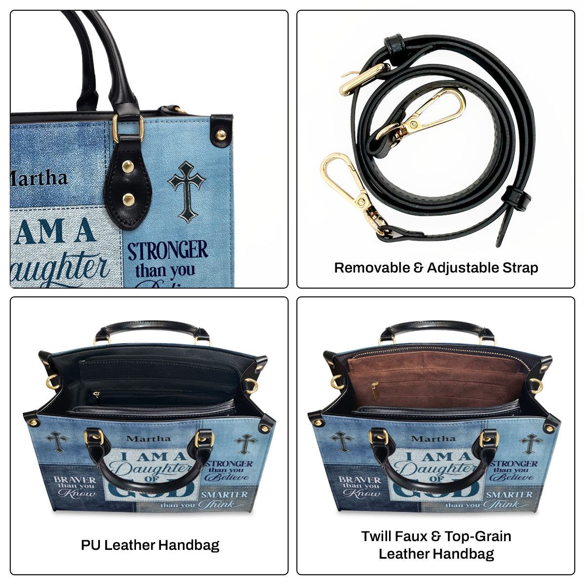 Daughter Of God - Leather Handbag - Personalized Gift for Daughter GMJSLB200016