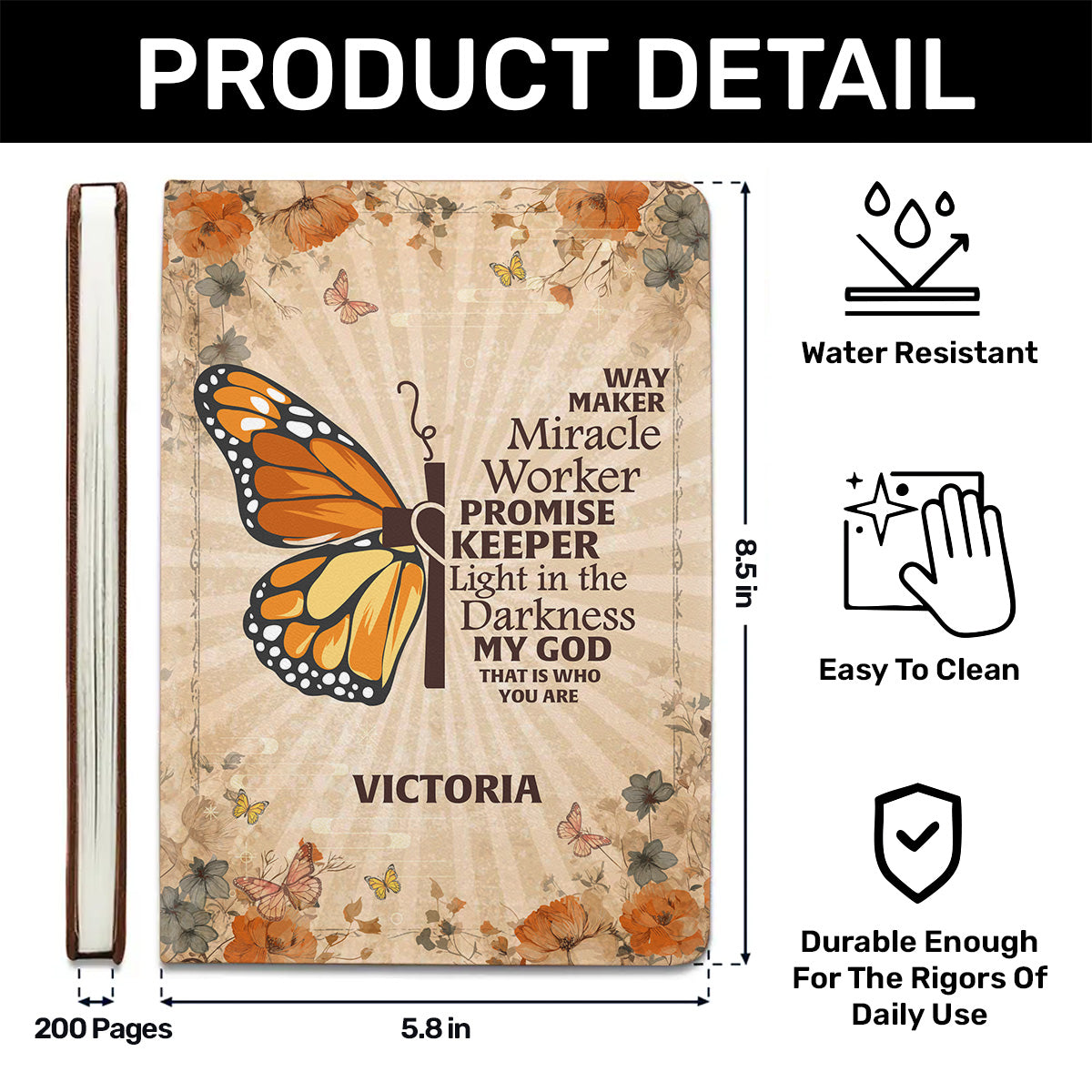 Way Maker - Personalized Leather Cover Notebook GMJSNB200098