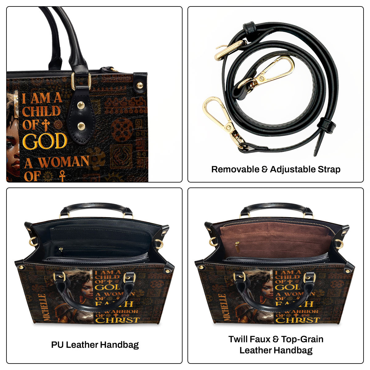 I Am A Child Of God - Personalized Leather Handbag - Gift for Women GMJSLB200026