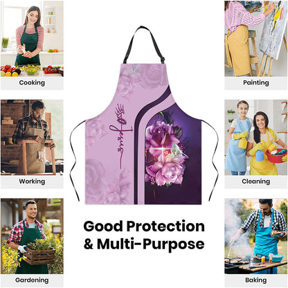 Faith-Inspired Rose and Cross - Kitchen Apron