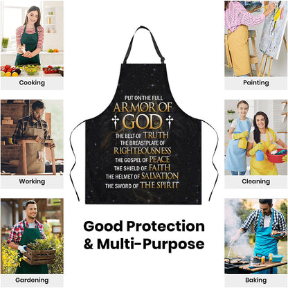 Faith Theme - Black Apron With Cross Design - Gift For Loved One