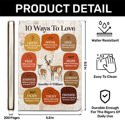 10 Ways To Love - Personalized Leather Notebook GMJSNB200121