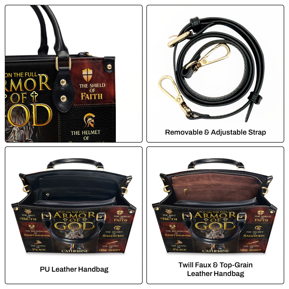Armor of God - Personalized Leather Handbag - Gift for Women GMJSLB200015