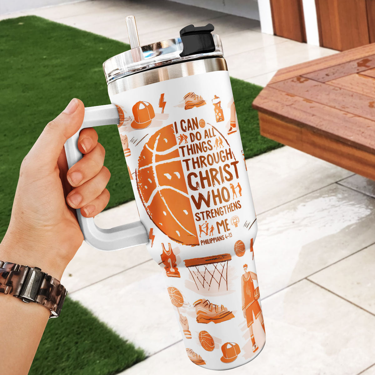 I Can Do All Things Through Christ - Personalized Tumbler