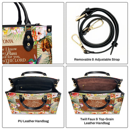 For I Know The Plans I Have For You - Personalized Leather Handbag GMJSLB200038