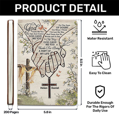 God Gave Me You - Personalized Leather Notebook GMJSNB200120