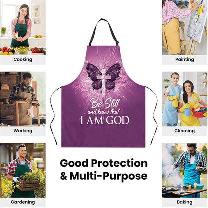 Faith Quote - Purple Apron Butterfly Cross Faith