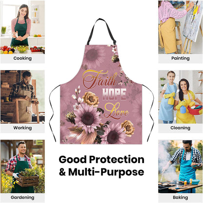 Faith Hope Love - Floral Christian Kitchen Apron