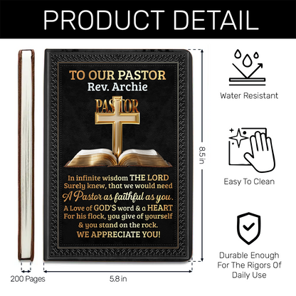 To Our Pastor - Personalized Leather Cover Notebook GMJSNB200041