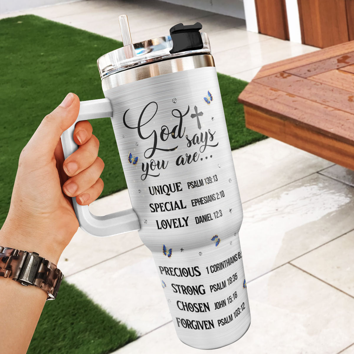 God Says You Are Unique - Personalized Tumbler