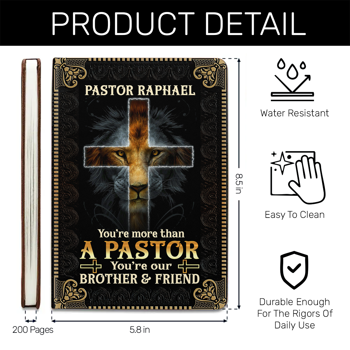 You Are More Than A Pastor - Personalized Leather Notebook GMJSNB200048