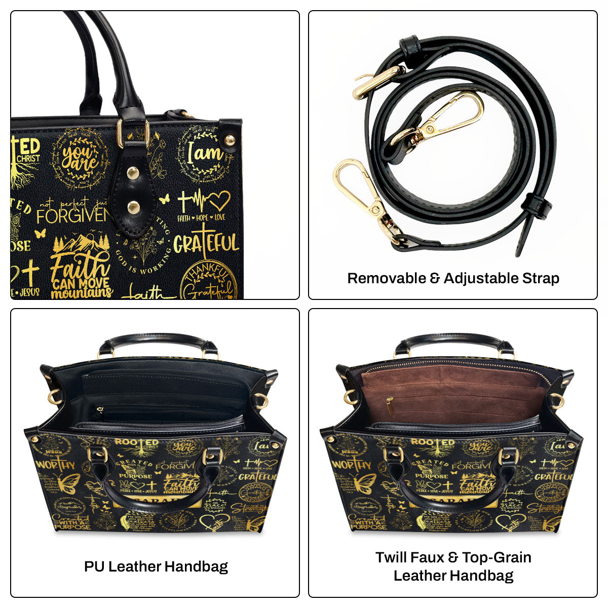 Rooted In Christ - Personalized Leather Handbag GMJSLB200008