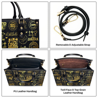 Rooted In Christ - Personalized Leather Handbag GMJSLB200008