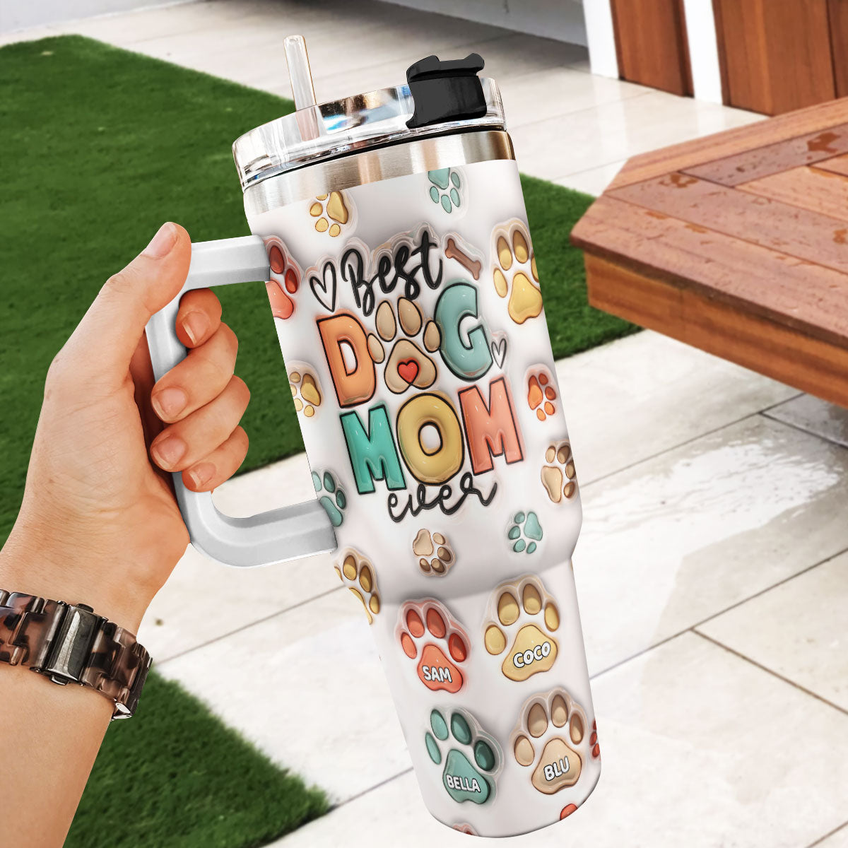 Best Dog Mom Ever - Personalized Stainless Steel Tumbler
