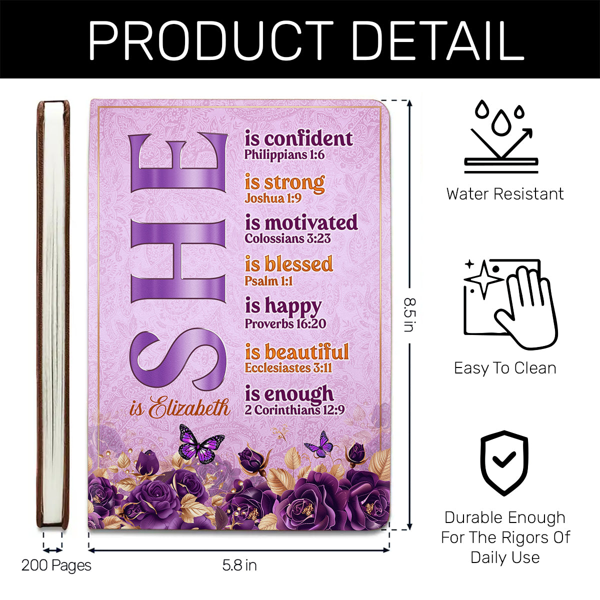 She Is - Personalized Leather Cover Notebook GMJSNB200037