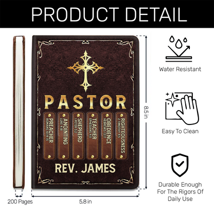 My Preacher, Teacher, & Shepherd - Personalized Leather Cover Notebook GMJSNB200043