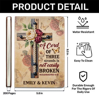 A Cord Of Three Strands - Personalized Leather Notebook GMJSNB200080