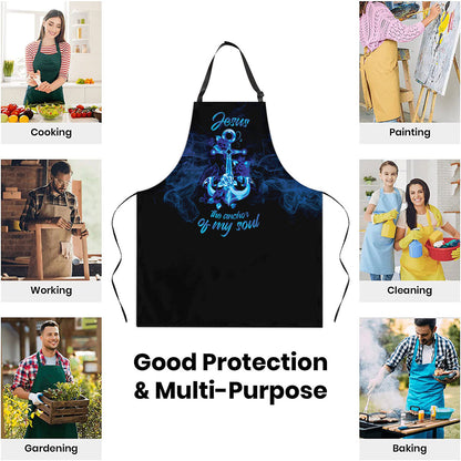 Jesus The Anchor Of My Soul - Apron with Cross and Rose Design