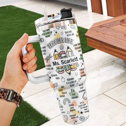 Teacher Life - Personalized Stainless Steel Tumbler 20oz