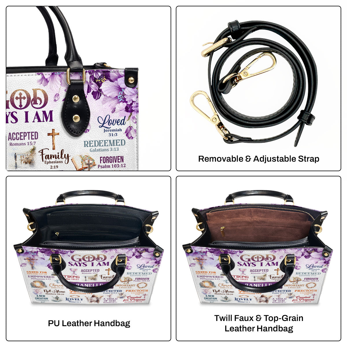 God Says I Am - Personalized Leather Handbag - Gift For Women GMJSLB200010