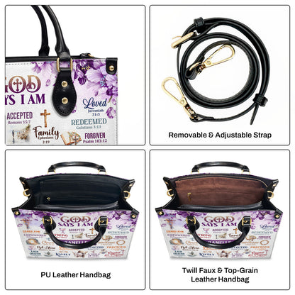 God Says I Am - Personalized Leather Handbag - Gift For Women GMJSLB200010