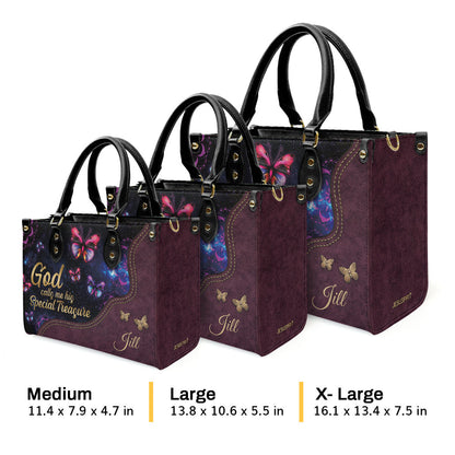 God Calls You His Treasure - Personalized Leather Handbag GMJSLB200083