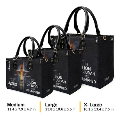 The Lion Of Judah Has Triumphed - Personalized Leather Handbag GMJSLB200084