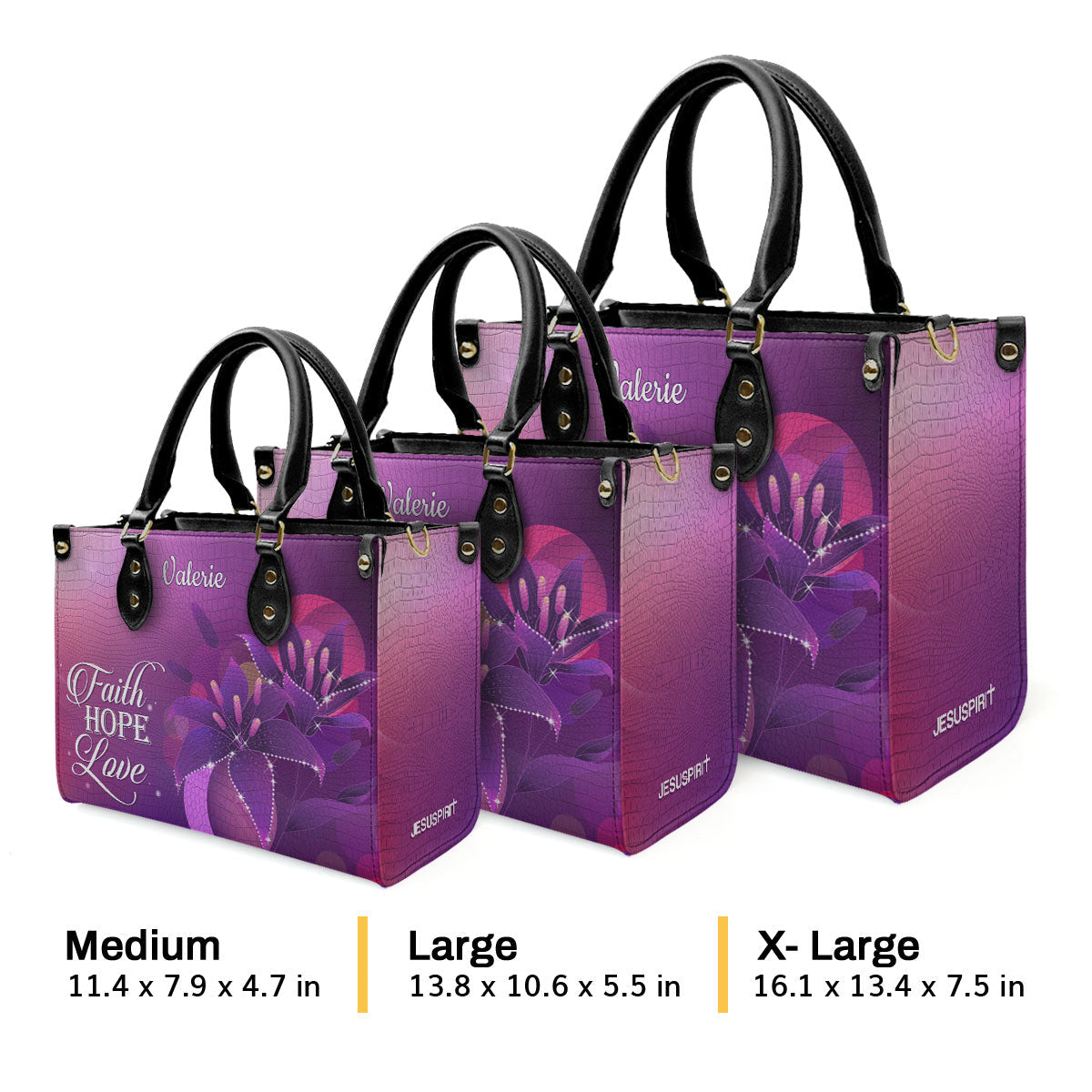Faith, Hope, Love Handbag - Personalized Leather Bag for Women GMJSLB200105
